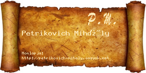 Petrikovich Mihály névjegykártya